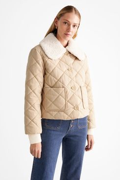 Quilted Removable Collar Jacket